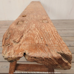 一点物 スツール 木製 182cm オールドチーク材 ベンチ 長椅子 木製いす 総無垢材 一枚板 アジアン家具 バリ家具 4枚目の画像