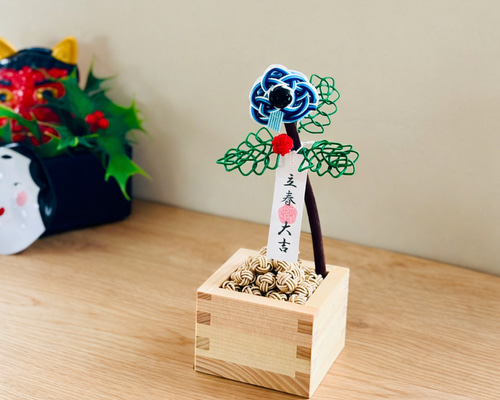 水引で作った【柊鰯】枡入り節分飾り その他インテリア雑貨 tomoemon