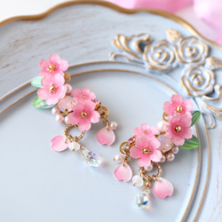 櫻花Shararin*bijou 耳夾(雙耳) 鮮花、禮物、粉紅色、日式服裝、日式服裝 第16張的照片