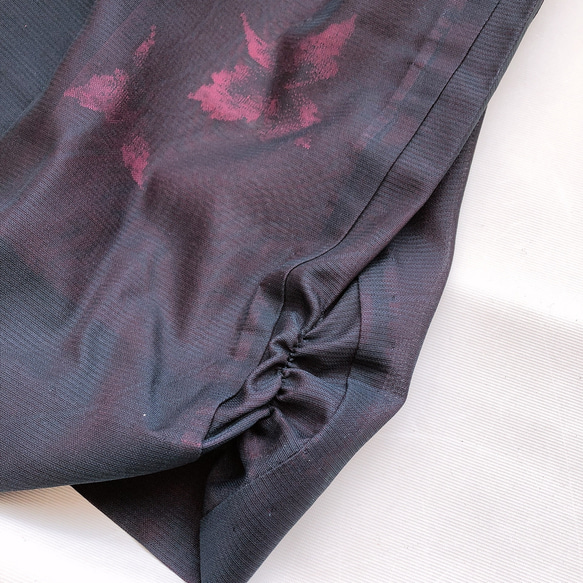 変形袖シースルー羽織 袖裾クシュ はおり カーディガン 和装 紺 赤 和洋折衷 イベント 着物リメイク（715） 17枚目の画像