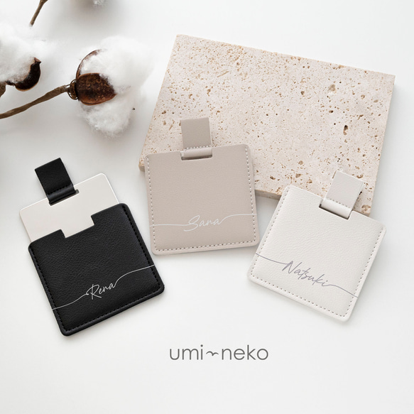 TEMMYE ポケットミラー ポケットミラー 名入れ 】 収納ケース付き コンパクトミラー 手鏡