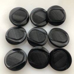 アンティーク ボタン 9個　ビンテージ 昭和 レトロ 個性的 ハンドメイド素材 日本製 ポップ アクセ ブラック　黒 4枚目の画像