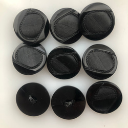 アンティーク ボタン 9個　ビンテージ 昭和 レトロ 個性的 ハンドメイド素材 日本製 ポップ アクセ ブラック　黒 6枚目の画像
