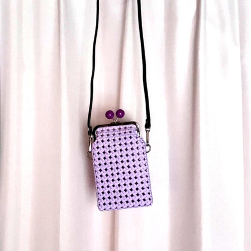 縦サイズ変更可能❣️あめ玉口金(10.5cm)のがま口スマホショルダー