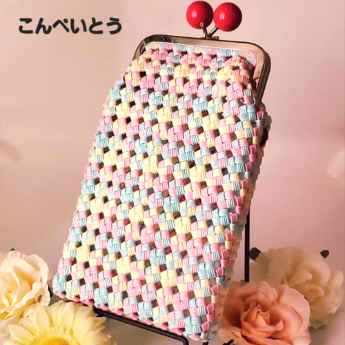 縦サイズ変更可能❣️あめ玉口金(10.5cm)のがま口スマホショルダー