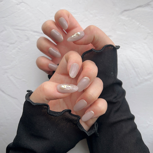 #007 グレージュネイル　ネイルチップ 007 グレージュネイル ネイルチップ ネイルチップ・付け爪