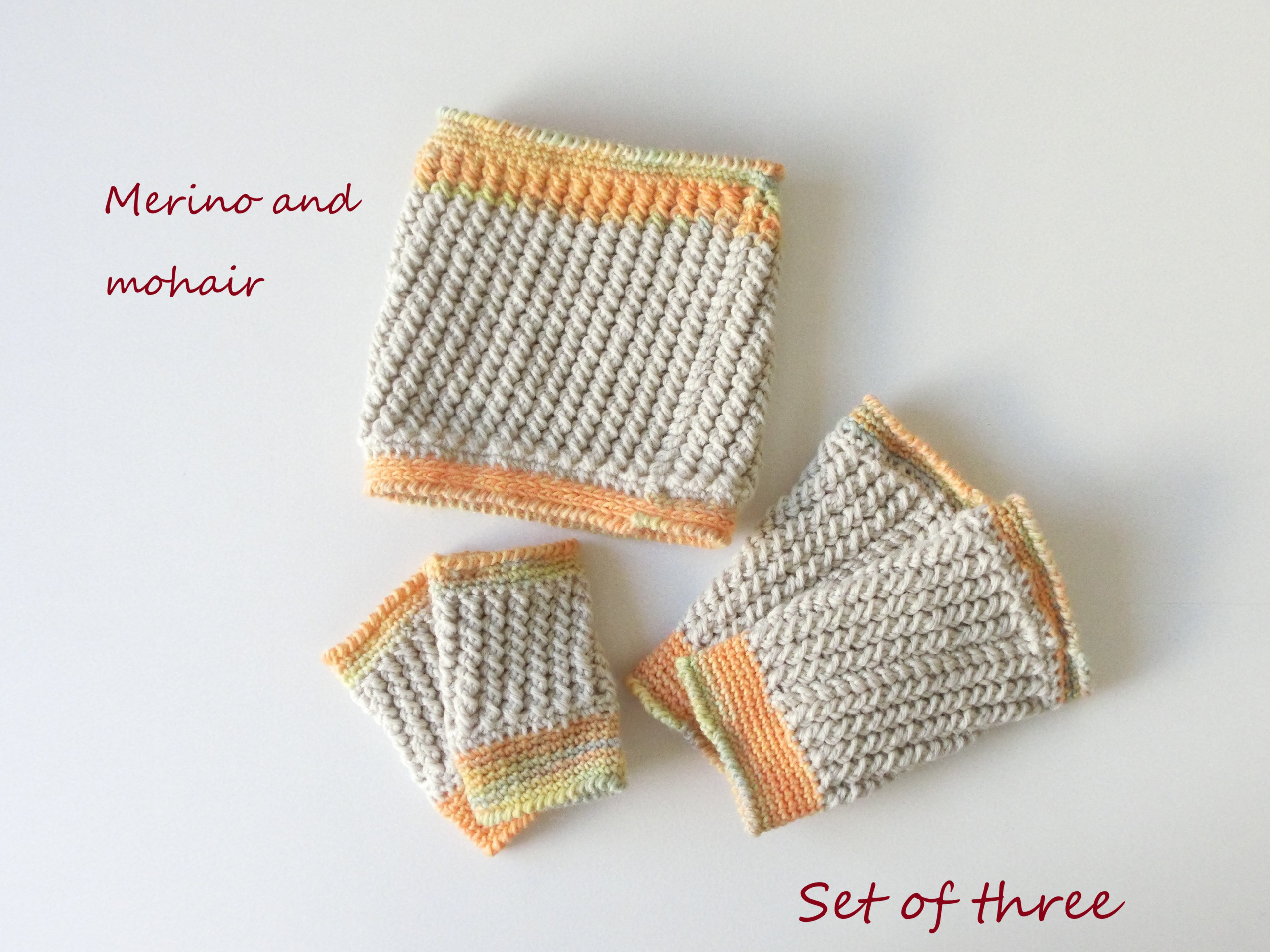 ☆３set＊＊メリノ＆モヘア＊＊リスト＆レッグ＆ネックウォーマー☆ 4,970円