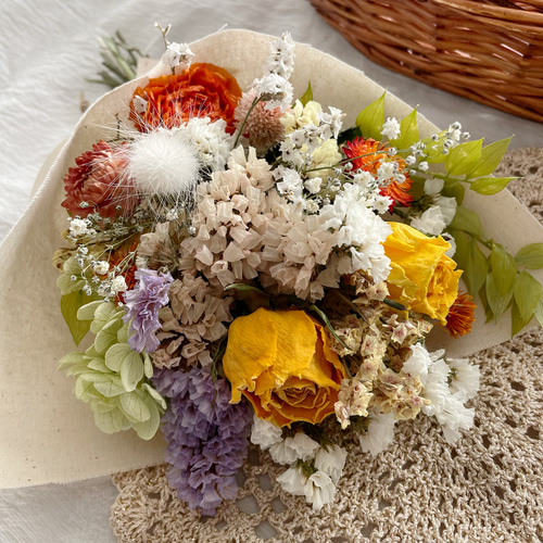 〜❇︎〜森のスワッグ　ドライフラワースワッグ〜❇︎〜 森のスワッグ。月あかり・グラスペディアのドライフラワースワッグ