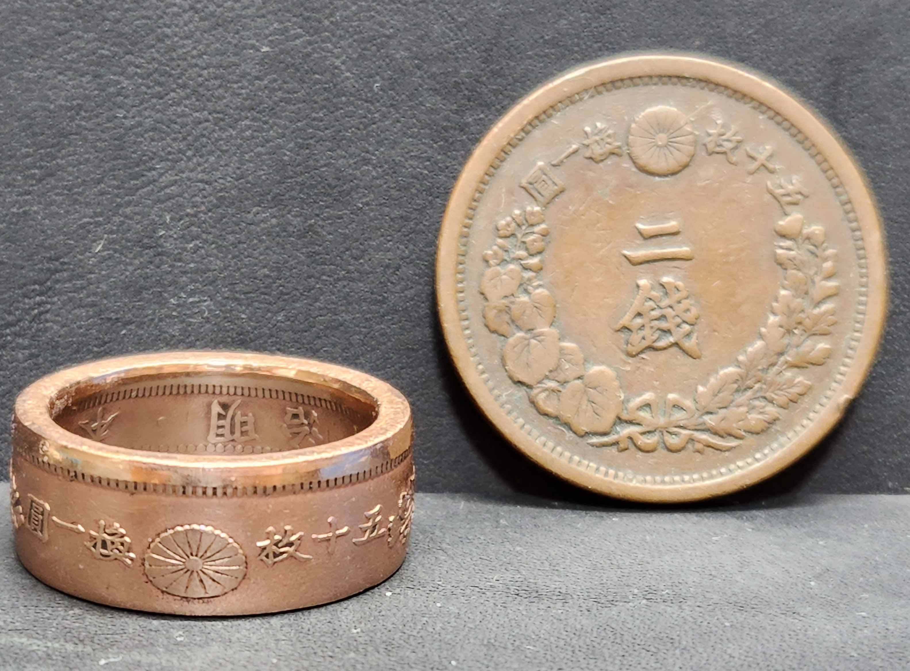【希少！！】 龍二銭青銅貨 古銭リング(コインリング) 工房 指輪・リング コレクション