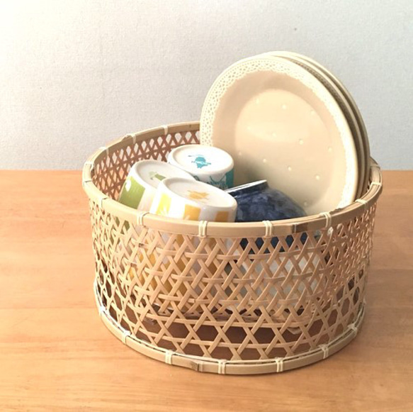 受注制作】竹細工茶碗かご 大型 その他キッチン小物 タケアミ 通販