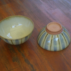竹灰釉十草夫婦茶碗(飯碗) 1枚目の画像