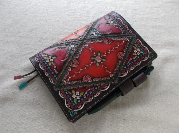 ほぼ日手帳仕様のB6サイズレザー手帳カバー　刻印＆拭き染め ほぼ日手帳仕様 B6サイズレザー手帳カバー 刻印＆拭き染め 手帳カバー
