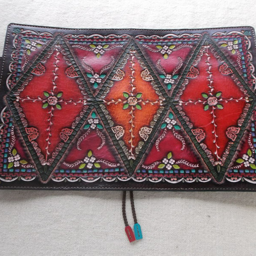 ほぼ日手帳仕様 B6サイズレザー手帳カバー 刻印＆拭き染め 手帳カバー