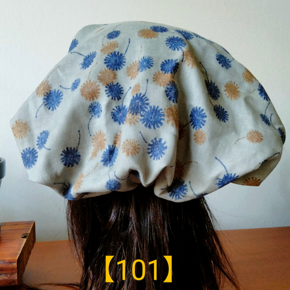 【101】医療帽子　ケア帽子　バンダナキャップ　室内帽子　治療帽子〈ダーク　グレー　ダブルガーゼ〉#新作 3枚目の画像
