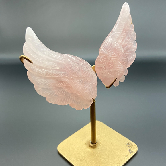 幸運の天使の羽（天然石ローズクォーツ）# 034 3枚目の画像