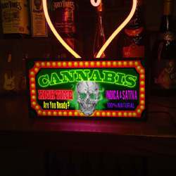 CANNABIS 大麻 スカル 煙草 ベイプ たばこ ロック ミニチュア サイン ランプ 看板 置物 雑貨 ライトBOX 5枚目の画像