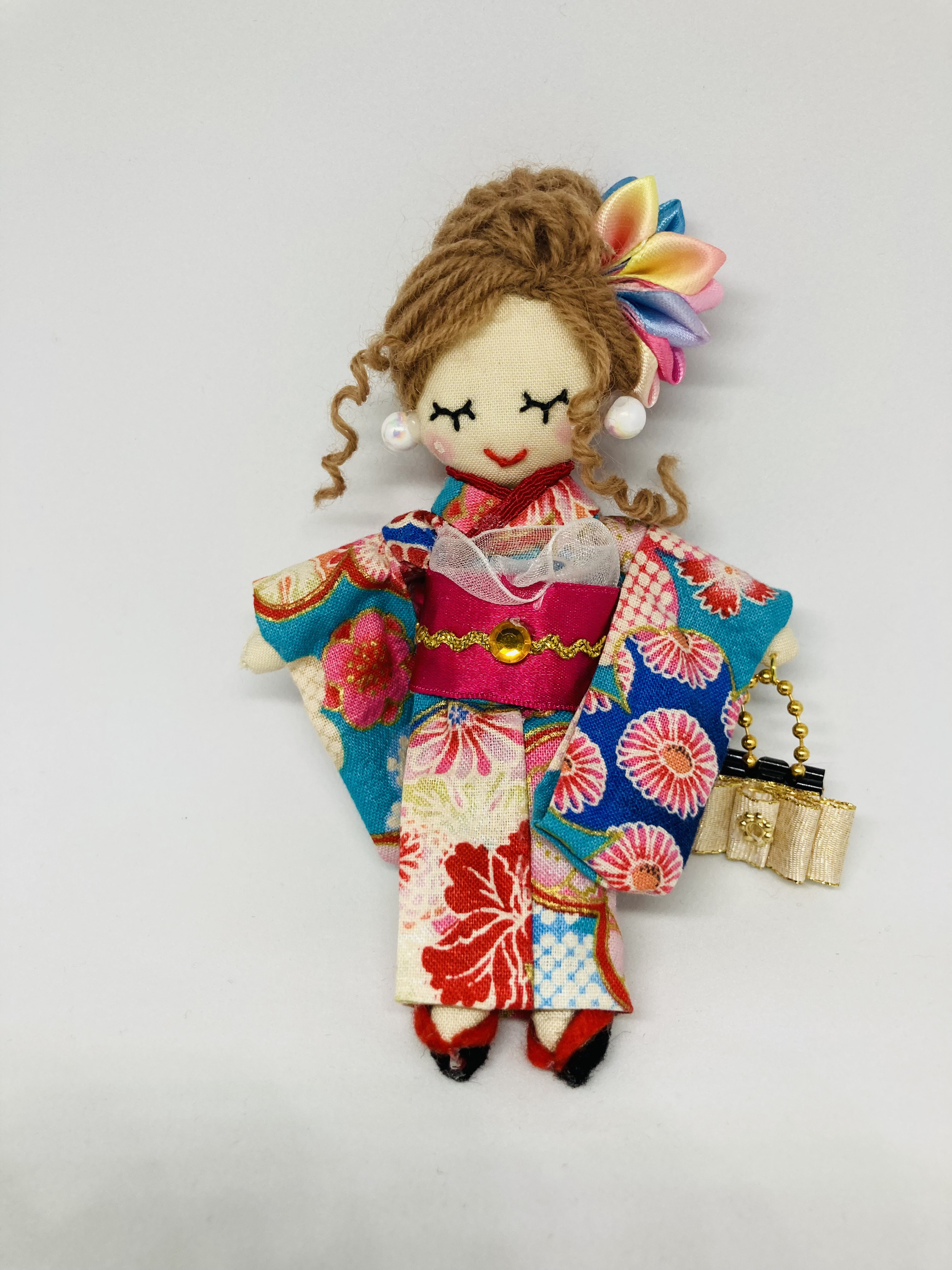 薔薇柄❤️ヨーロピアン❤️ハンドメイド♡ドールチャーム 薔薇雑貨