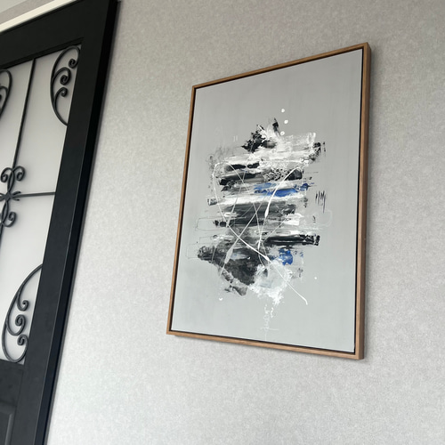 現代アート　月　73×60.5㎝　ブルームーン　大きめ　モダン　絵画　抽象画 4c7c4ec1529ae2707a8023fecc517c