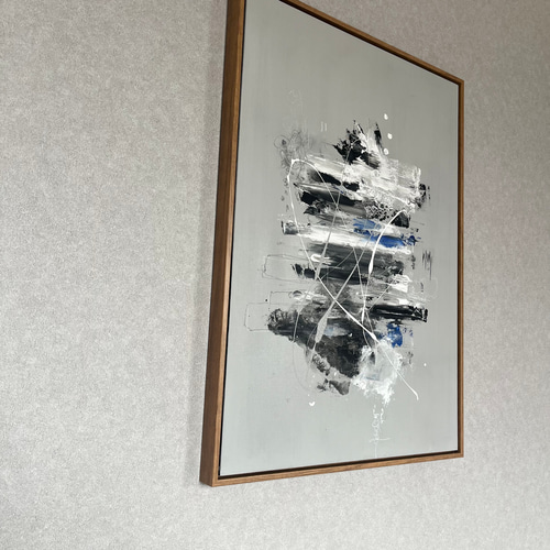 現代アート　70×50㎝　モダン　アートパネル　インテリア　抽象画　絵画 Amazon.co.jp: 現代アート 約70×50㎝ フレーム付き モダン