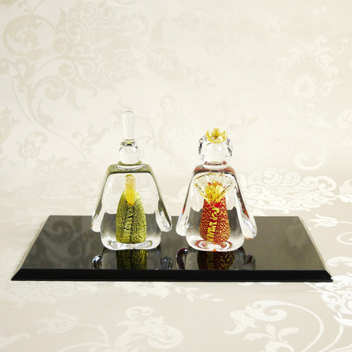 本金箔のガラスのお雛様☆飾りオプション色々ある雛人形