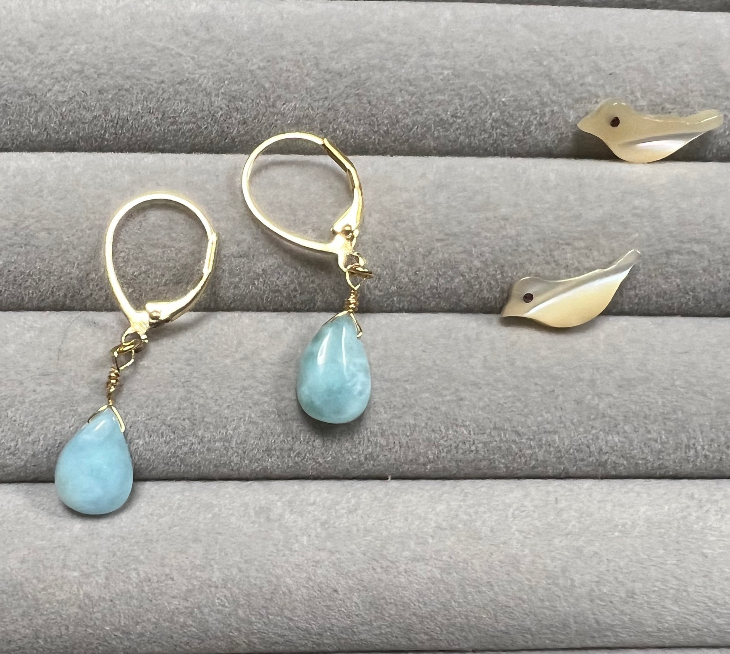 larimar pierce 良質なラリマーのピアス