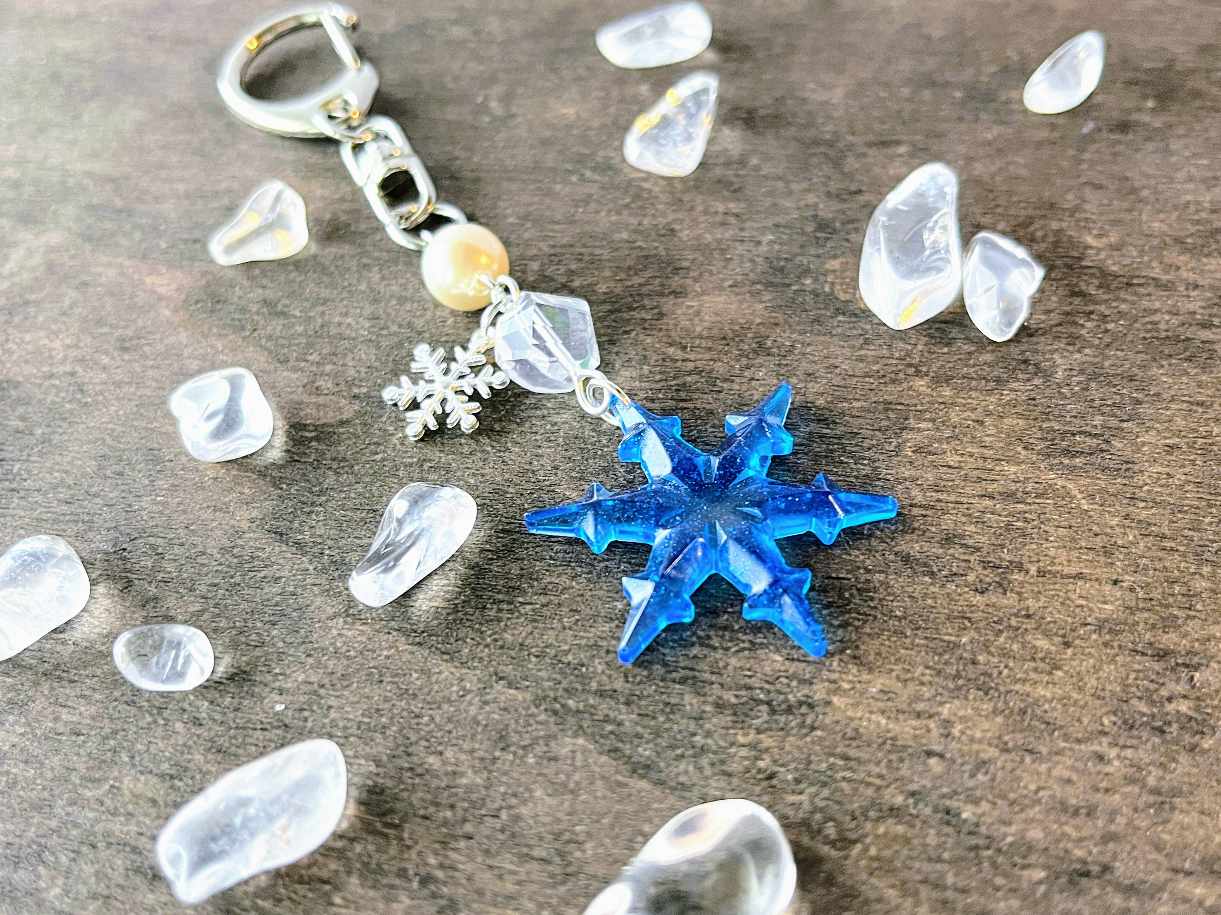 ☆雪の結晶☆冬のマーメイド～蝶々～　他レジンキーホルダー計8点