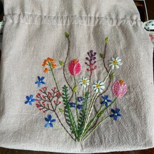 桃色花束巾着袋 巾着袋 桃屋ぴちこ 通販 15242776｜Creema(クリーマ