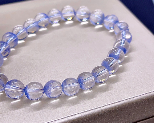 7.5mm 天然無処理 デュモルチェライトインクォーツ ブレスレット