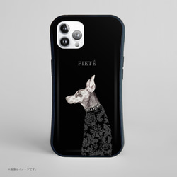 「Doberman_Black ver.」耐衝撃グリップiPhoneケース 1枚目の画像