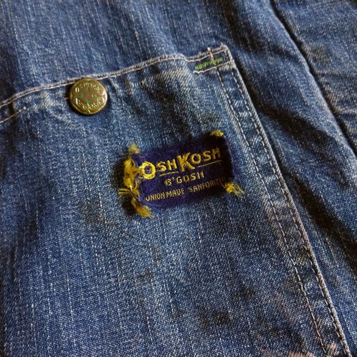 パッチワークリペア ビンテージ oshkosh デニム カバーオール パッチワークリペア ビンテージ oshkosh デニム カバーオール
