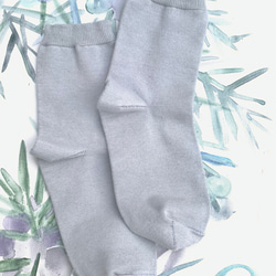 【ジュニパーベリー染め】シルクコットンあたためソックス【Organic Cotton＆Silk】 3枚目の画像