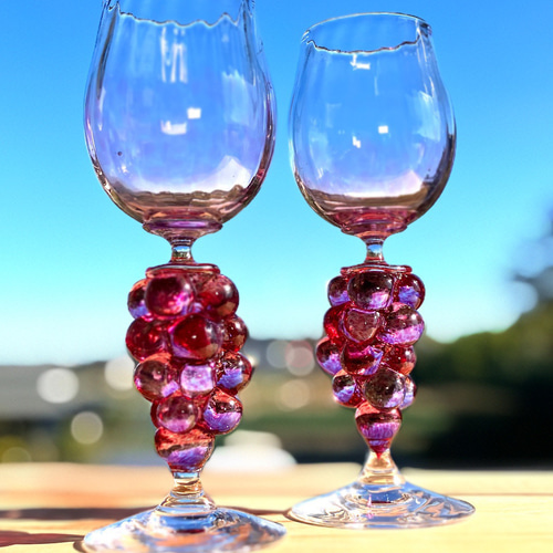 収穫 ワイングラス（ゴールドルビー） ワイングラス 花宵ガラス工房