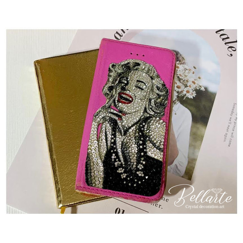 カラーマリリンモンロー×スワロフスキークリスタル×スマホケース