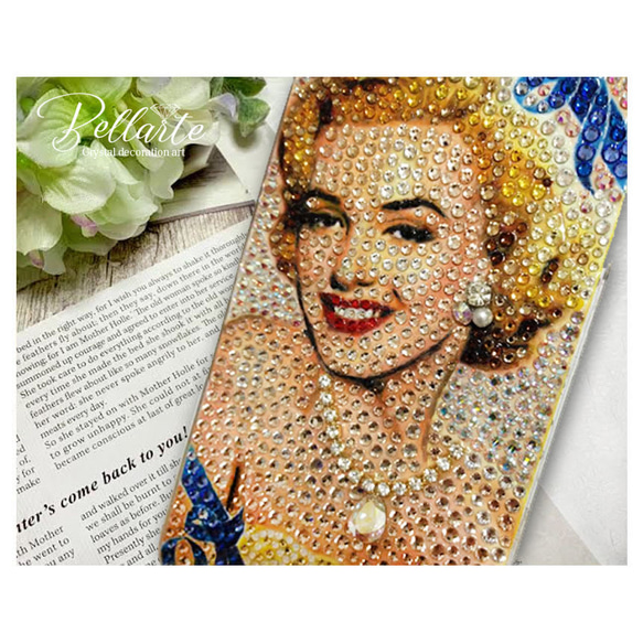 カラーマリリンモンロー×スワロフスキークリスタル×スマホケース