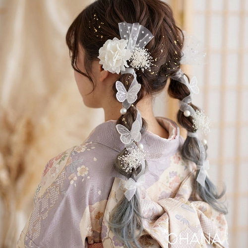 髪飾り ❤︎ガーリーなヘッドドレス❤︎ 卒業式 成人式 結婚式 七五三