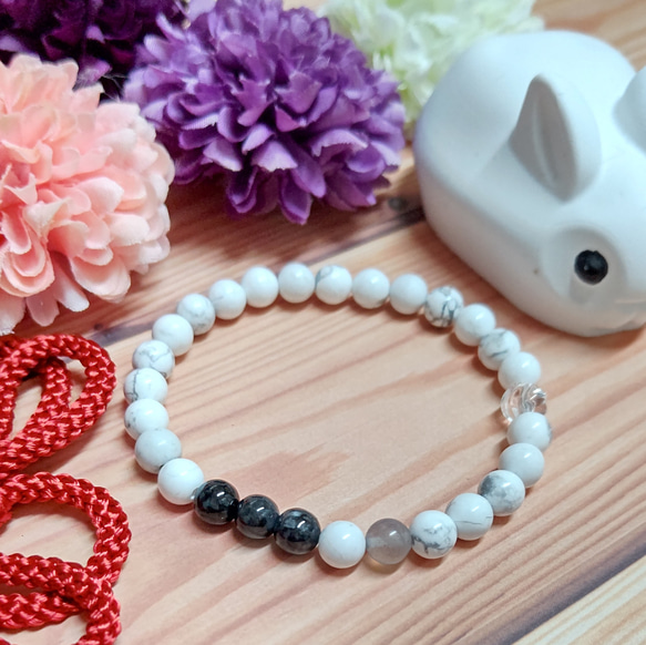 ストーンブレスレット(翡翠とラブラドライト)