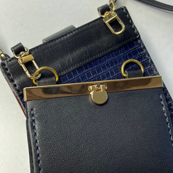 【これひとつでお出かけ】smartphone case & wallet #navy&black 4枚目の画像