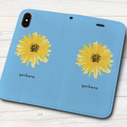 iPhone フラップ無し手帳型ケース ★gerbera・イエロー 6枚目の画像