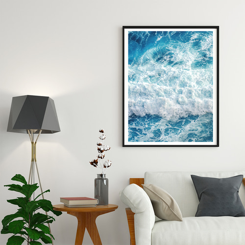 現代アート インテリア　抽象画　アート　北欧アート　人物画　海　空　波　ブルー 8654e3df3ade9f4b04afb7e4e381f7