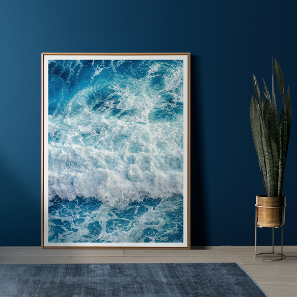 Ocean 泡立つ波 ブルー / インテリアポスター 海外アート /4605 6枚目の画像