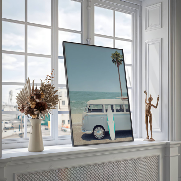 アートポスター サーフィン ワーゲンバス レトロ カリフォルニア ビーチ ヤシの木 夏 海 西海岸風 4601 15枚目の画像