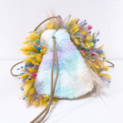 フリンジ巾着　春カラー 2枚目の画像