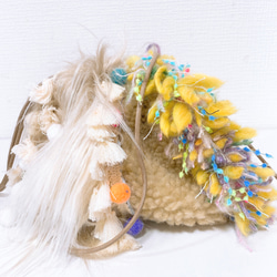 フリンジ巾着　春カラー 3枚目の画像