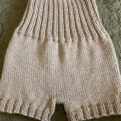 手編み毛糸のパンツ　大人Lサイズ　メリノウール使用 1枚目の画像
