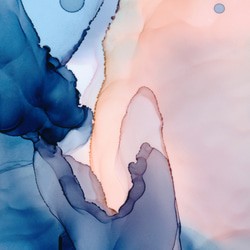 抽象画 パステルカラー ブルー&ピンク 水彩画風  / インテリアポスター 海外アート /4607 8枚目の画像