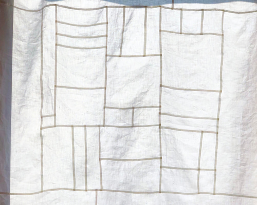 ポジャギ風タペストリー　白リネン 専用】刺繍生地のポジャギ風タペストリー 56×65の通販 by fu.wa