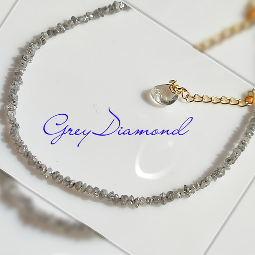 14Kgf ブルー ダイヤモンド原石ネックレス 男女兼用誕生石贈り物