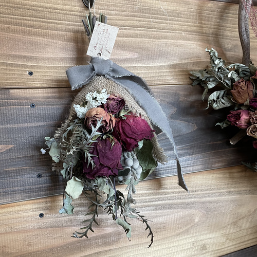 ♪送料込み♪ドライフラワー大輪薔薇のスワッグno.2 ドライフラワー 