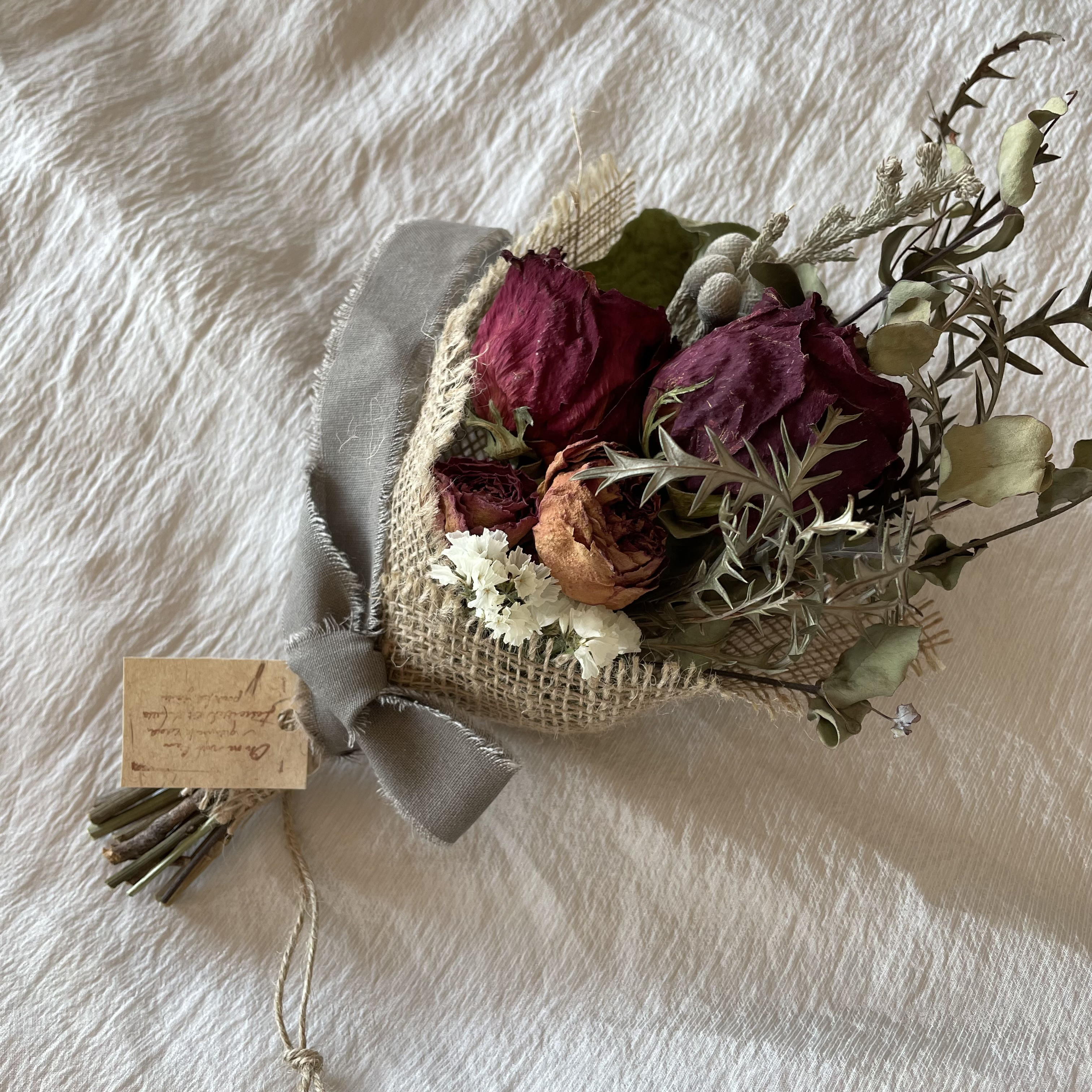 ドライフラワー★ナチュラルスワッグ★ミニ薔薇　紫陽花　インテリア♪1点物♪癒し♪ ドライフラワー☆ナチュラルスワッグ☆ミニ薔薇 紫陽花 インテリア♪1