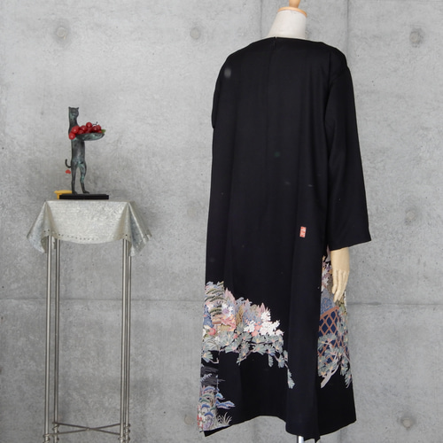 あ*☆様 着物　留袖　リメイク　ロングワンピース　ボレロ　ポンチョ風ストール　セ 着物 留袖 リメイク ロングワンピース ポンチョ風 ストール セット